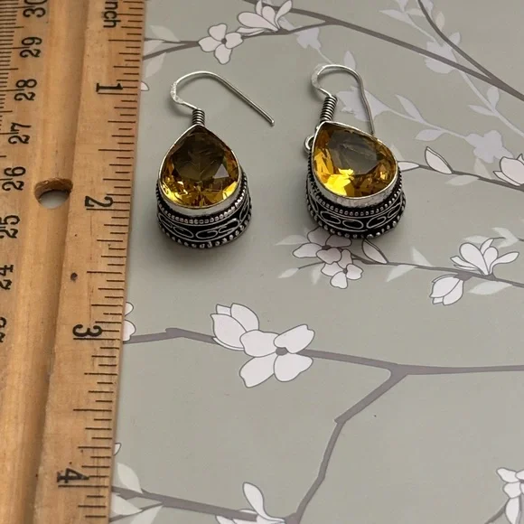 Citrine sterling silver earrings - Picture 4 of 4